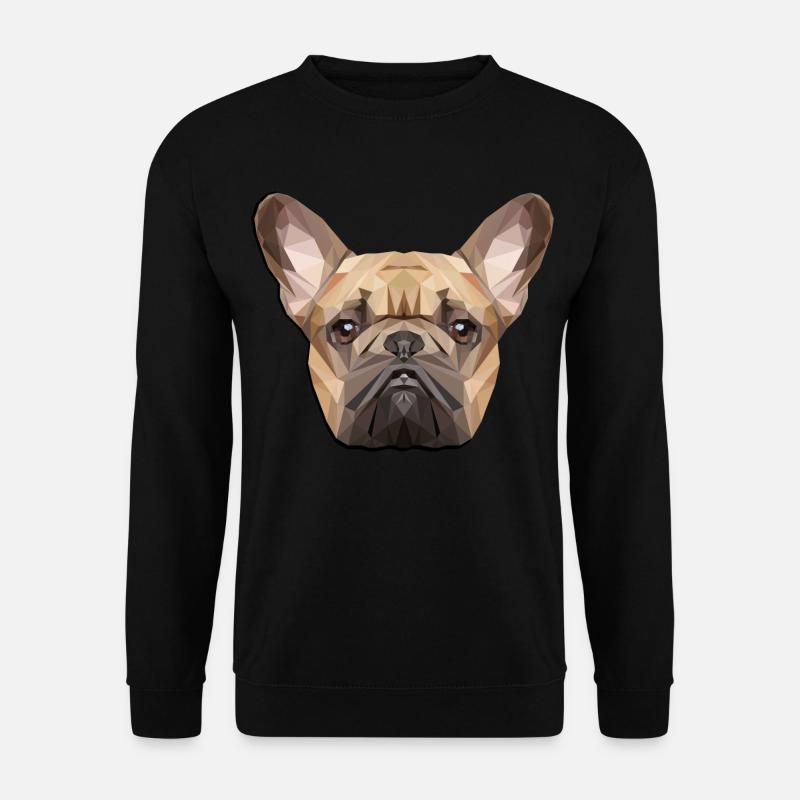 Französische Bulldogge, Polygon, Hund, Frenchy - Unisex Pullover - Schwarz