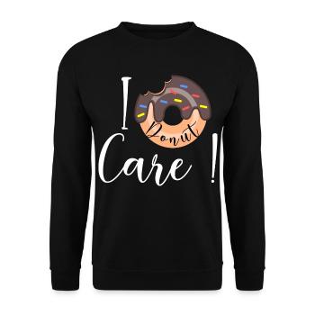 I Donut care - Unisex Pullover - Schwarz - Vorne - Alina (178cm) & Michal (187cm)