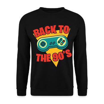 90s 90er - Unisex Pullover - Schwarz - Vorne - Alina (178cm) & Michal (187cm)