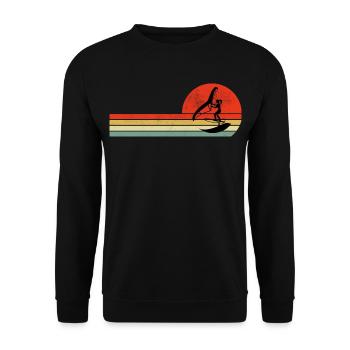 Flügel Folie Vintage Retro lustig - Unisex Pullover - Schwarz - Vorne - Alina (178cm) & Michal (187cm)
