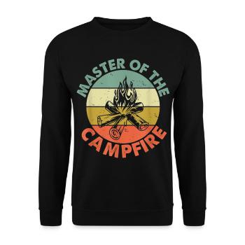 Camping Lagerfeuer Zelten Campingurlaub - Unisex Pullover - Schwarz - Vorne - Alina (178cm) & Michal (187cm)