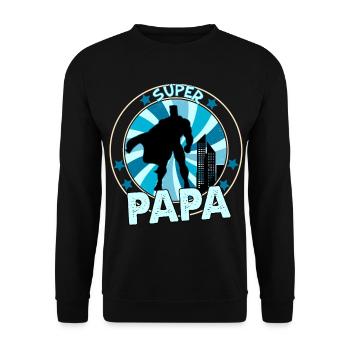 Super Strong Dad Superhero - Unisex Sweatshirt - black - Front - Alina (178cm) & Michal (187cm)