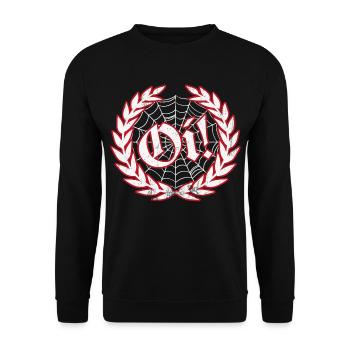 Oi Skinhead Shirt Punk Rock Cheers and Oi - Unisex Sweatshirt - black - Front - Alina (178cm) & Michal (187cm)