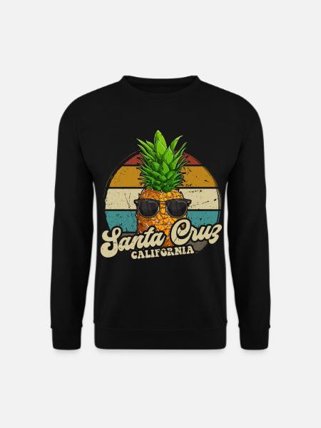 Santa Cruz California retro vintage 70er Ananas - Unisex Pullover - Schwarz