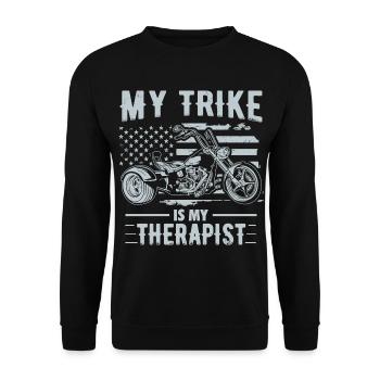 Idées cadeaux Trike | Triker Moto Trikes Motard - Sweat-shirt Unisexe - noir - Devant - Alina (178cm) & Michal (187cm)