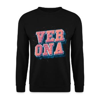 Verona Italy City Font Vintage Retro Skyline - Unisex Sweatshirt - black - Front - Alina (178cm) & Michal (187cm)