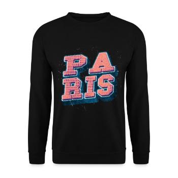 Paris France City Font Vintage Rétro - Sweat-shirt Unisexe - noir - Devant - Alina (178cm) & Michal (187cm)