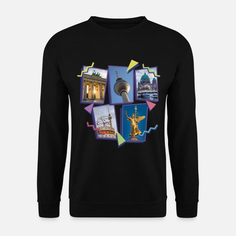 Berlin Germany City Skyline Collage - Unisex Sweatshirt - black