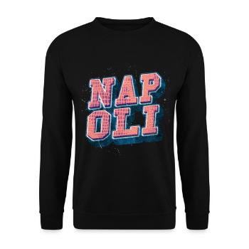 Neapel Napoli Italien Stadt Schrift Vintage Retro - Unisex Pullover - Schwarz - Vorne - Alina (178cm) & Michal (187cm)