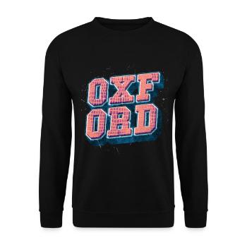 Oxford Angleterre UK City Font Vintage Rétro - Sweat-shirt Unisexe - noir - Devant - Alina (178cm) & Michal (187cm)