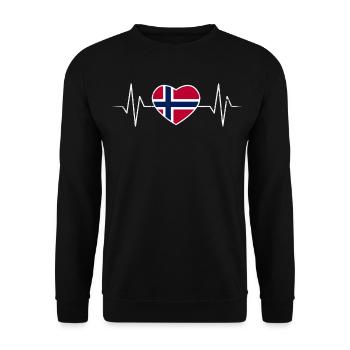 Norvège Heartbeat - Sweat-shirt Unisexe - noir - Devant - Alina (178cm) & Michal (187cm)