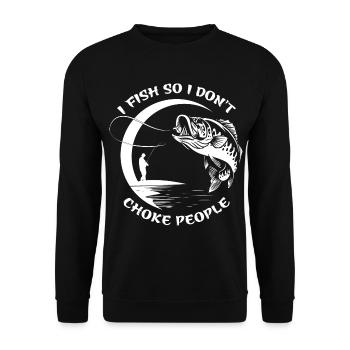 Pêcher Pêcheur Canne à pêche - Sweat-shirt Unisexe - noir - Devant - Alina (178cm) & Michal (187cm)