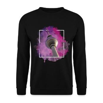 Berlin Allemagne City Skyline Splash Coloré - Sweat-shirt Unisexe - noir - Devant - Alina (178cm) & Michal (187cm)
