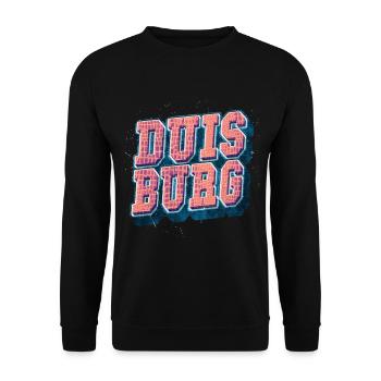 Duisburg Allemagne City Font Vintage Rétro - Sweat-shirt Unisexe - noir - Devant - Alina (178cm) & Michal (187cm)