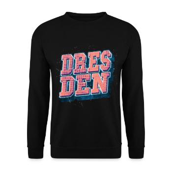 Dresde Allemagne City Font Vintage Rétro - Sweat-shirt Unisexe - noir - Devant - Alina (178cm) & Michal (187cm)