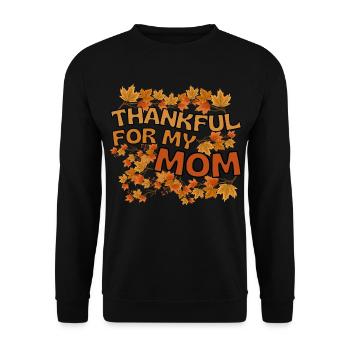 Thankful Mom Mom Autumn Leaves Gratitude - Unisex Sweatshirt - black - Front - Alina (178cm) & Michal (187cm)