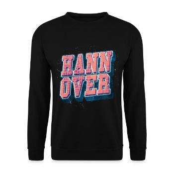 Hanovre Allemagne City Font Vintage Rétro - Sweat-shirt Unisexe - noir - Devant - Alina (178cm) & Michal (187cm)
