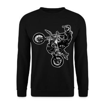 Supermoto / Supermotard / Supermoto Wheelie Biker - Sweat-shirt Unisexe - noir - Devant - Alina (178cm) & Michal (187cm)