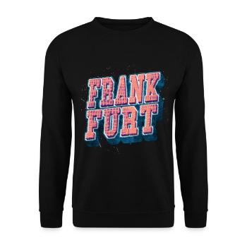 Frankfurt Germany City Font Vintage Retro - Unisex Sweatshirt - black - Front - Alina (178cm) & Michal (187cm)
