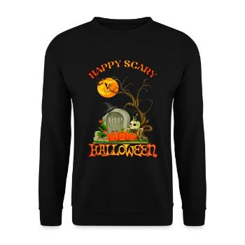 HALLOWEEN - JOYEUX HALLOWEEN - Sweat-shirt Unisexe - noir - Devant - Alina (178cm) & Michal (187cm)