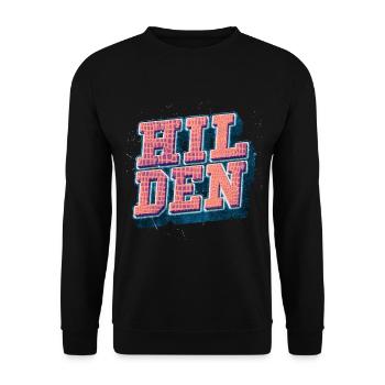 Hilden Germany City Font Vintage Retro - Unisex Sweatshirt - black - Front - Alina (178cm) & Michal (187cm)