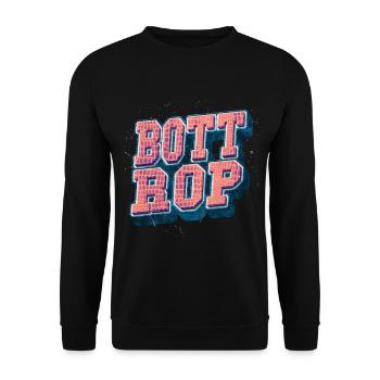 Bottrop Germany City Font Vintage Retro - Unisex Sweatshirt - black - Front - Alina (178cm) & Michal (187cm)
