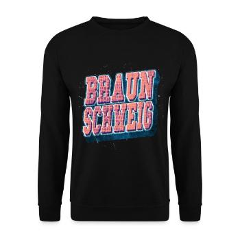 Braunschweig Germany City Font Vintage - Unisex Sweatshirt - black - Front - Alina (178cm) & Michal (187cm)