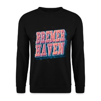 Bremerhaven Germany City Font Vintage - Unisex Sweatshirt - black - Front - Alina (178cm) & Michal (187cm)