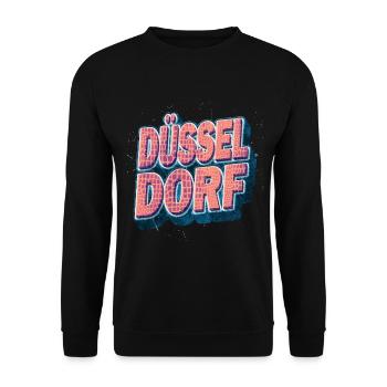 Dusseldorf Allemagne City Font Vintage Retro - Sweat-shirt Unisexe - noir - Devant - Alina (178cm) & Michal (187cm)