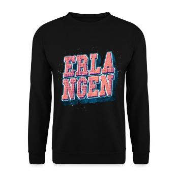 Erlangen Germany City Font Vintage Retro - Unisex Sweatshirt - black - Front - Alina (178cm) & Michal (187cm)