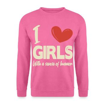 J’aime les filles - Sweat-shirt Unisexe - rose - Devant