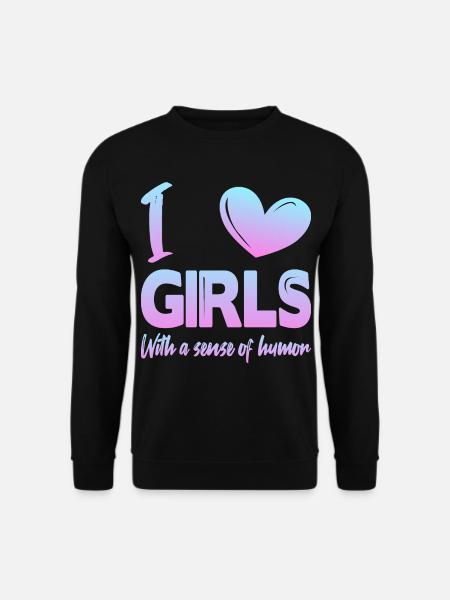 Ich liebe Mädchen - Unisex Pullover - Schwarz