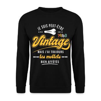 1963 vélo anniversaire 60 ans velo cycliste sport - Sweat-shirt Unisexe - noir - Devant - Alina (178cm) & Michal (187cm)