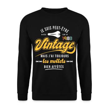 1983 vélo anniversaire 40 ans velo cycliste sport - Sweat-shirt Unisexe - noir - Devant - Alina (178cm) & Michal (187cm)