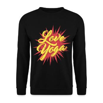 Love Yoga Vintage - Unisex Sweatshirt - black - Front - Alina (178cm) & Michal (187cm)