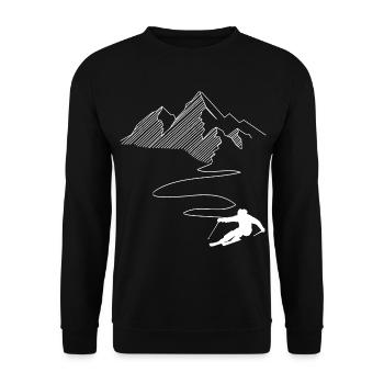 Mountain - Winding Line - Skiing - (2) - Unisex Sweatshirt - black - Front - Alina (178cm) & Michal (187cm)