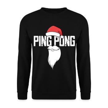 Ping Pong Christmas Hat Table Tennis Bat - Unisex Sweatshirt - black - Front - Alina (178cm) & Michal (187cm)