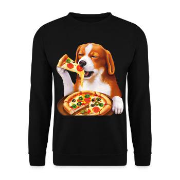 Beagle amateur de pizza - Sweat-shirt Unisexe - noir - Devant - Alina (178cm) & Michal (187cm)