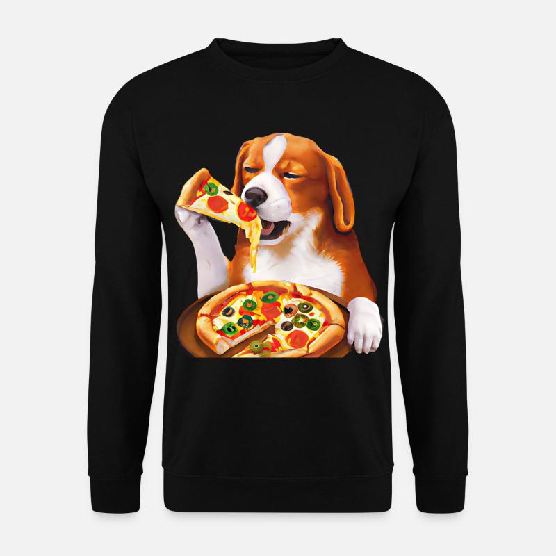 Pizza-liebender Beagle - Unisex Pullover - Schwarz