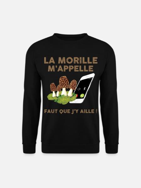 Morille Champignon cadeau Drôle - Sweat-shirt Unisexe - noir