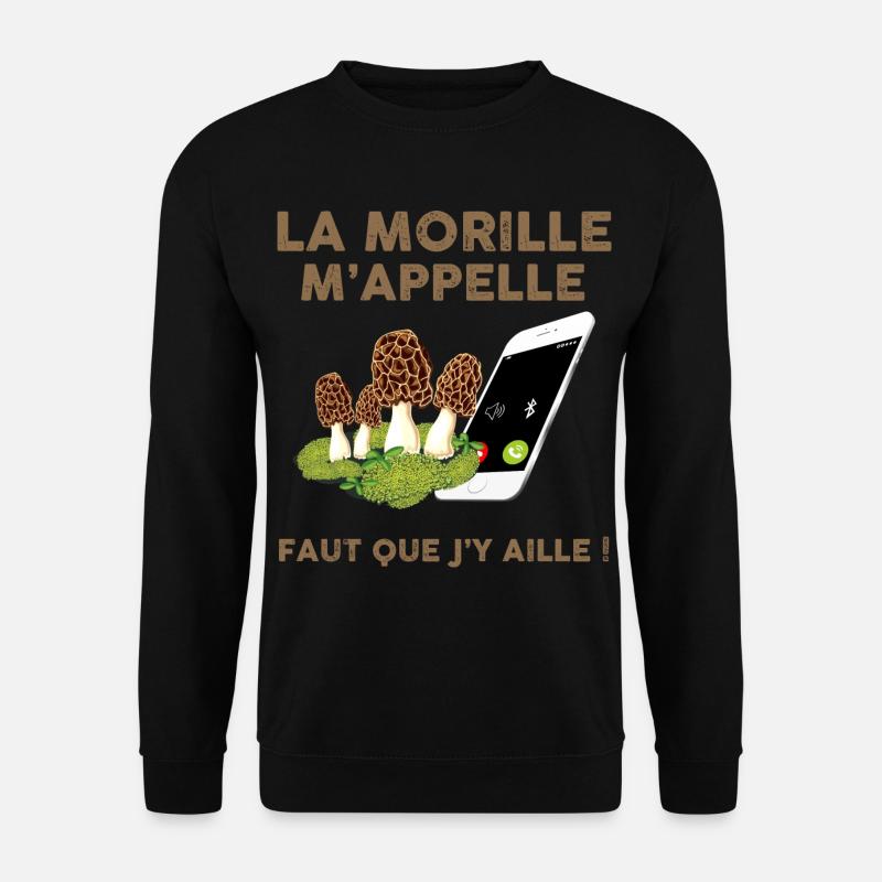 Morille Champignon cadeau Drôle - Sweat-shirt Unisexe - noir