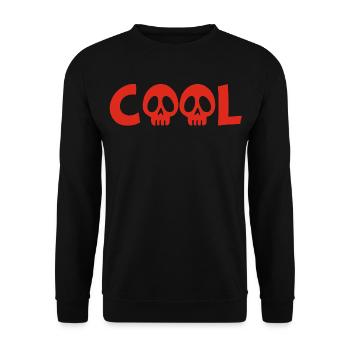 Totenkopf und cool (rot) - Unisex Pullover - Schwarz - Vorne - Alina (178cm) & Michal (187cm)