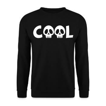 Totenkopf und cool (weiß) - Unisex Pullover - Schwarz - Vorne - Alina (178cm) & Michal (187cm)