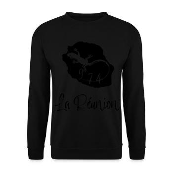 Réunion 974 Französisches Departement - Unisex Pullover - Schwarz - Vorne - Alina (178cm) & Michal (187cm)