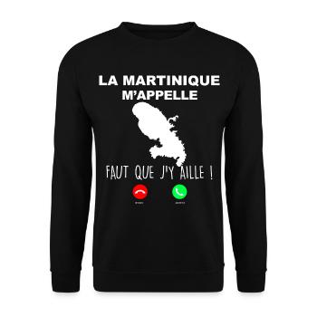 Martinique téléphone portable humour - Sweat-shirt Unisexe - noir - Devant - Alina (178cm) & Michal (187cm)