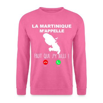 Martinique téléphone portable humour - Sweat-shirt Unisexe - rose - Devant