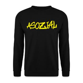 Asozial - Malle & Party-Spruch - Unisex Pullover - Schwarz - Vorne - Alina (178cm) & Michal (187cm)