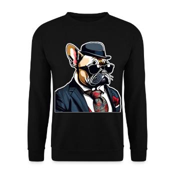 French Bulldog T Shirt Dog funny dog design Dogs - Unisex Sweatshirt - black - Front - Alina (178cm) & Michal (187cm)