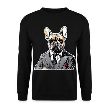 French Bulldog T Shirt Dog funny dog design Dogs - Unisex Sweatshirt - black - Front - Alina (178cm) & Michal (187cm)