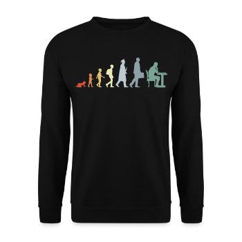 Vintage Schach Evolution - Unisex Pullover - Schwarz - Vorne - Alina (178cm) & Michal (187cm)